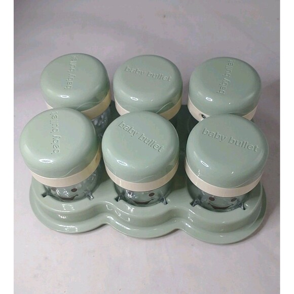 Magic Bullet Baby Bullet Blender 6 Storage Containers  Lids With Tray  Baby Food - Picture 3 of 14